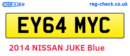 EY64MYC are the vehicle registration plates.