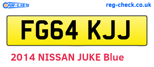 FG64KJJ are the vehicle registration plates.