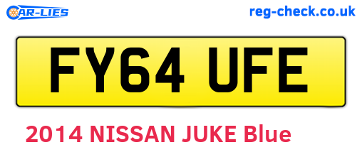 FY64UFE are the vehicle registration plates.