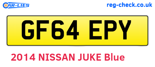 GF64EPY are the vehicle registration plates.
