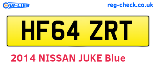 HF64ZRT are the vehicle registration plates.