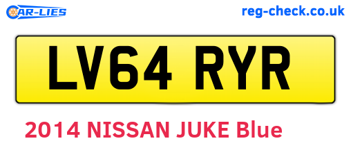 LV64RYR are the vehicle registration plates.