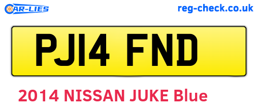 PJ14FND are the vehicle registration plates.