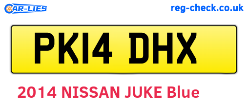 PK14DHX are the vehicle registration plates.