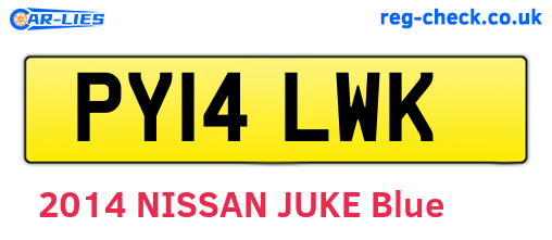 PY14LWK are the vehicle registration plates.