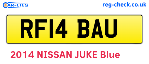 RF14BAU are the vehicle registration plates.