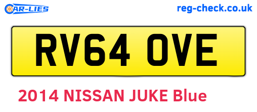 RV64OVE are the vehicle registration plates.