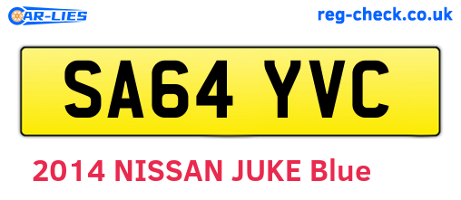 SA64YVC are the vehicle registration plates.