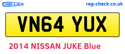 VN64YUX are the vehicle registration plates.