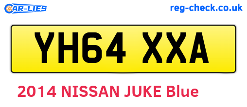 YH64XXA are the vehicle registration plates.