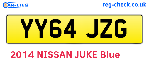 YY64JZG are the vehicle registration plates.