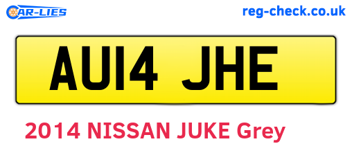 AU14JHE are the vehicle registration plates.