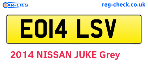 EO14LSV are the vehicle registration plates.