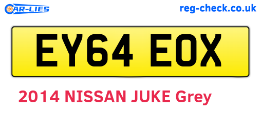 EY64EOX are the vehicle registration plates.
