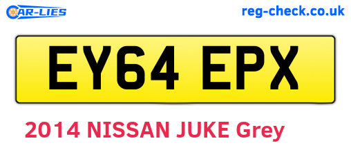 EY64EPX are the vehicle registration plates.