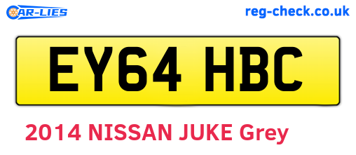EY64HBC are the vehicle registration plates.