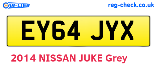 EY64JYX are the vehicle registration plates.