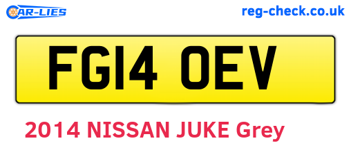 FG14OEV are the vehicle registration plates.