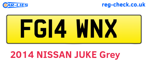 FG14WNX are the vehicle registration plates.