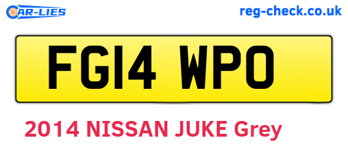 FG14WPO are the vehicle registration plates.