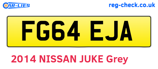 FG64EJA are the vehicle registration plates.