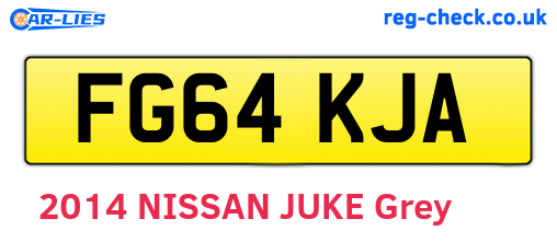 FG64KJA are the vehicle registration plates.