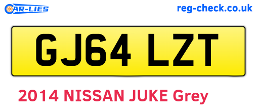 GJ64LZT are the vehicle registration plates.