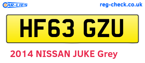 HF63GZU are the vehicle registration plates.
