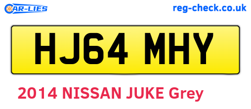 HJ64MHY are the vehicle registration plates.