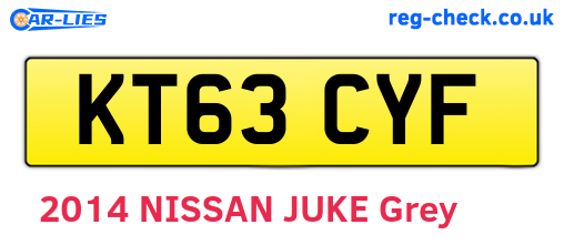 KT63CYF are the vehicle registration plates.