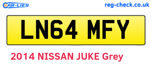 LN64MFY are the vehicle registration plates.