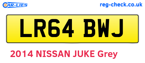 LR64BWJ are the vehicle registration plates.