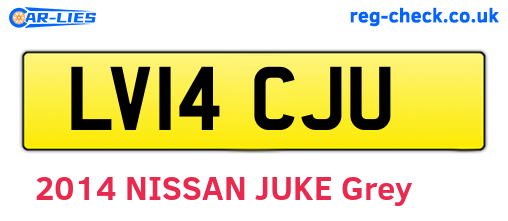 LV14CJU are the vehicle registration plates.