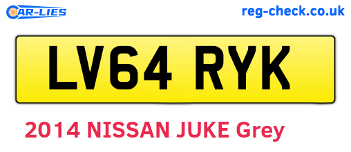 LV64RYK are the vehicle registration plates.