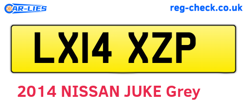 LX14XZP are the vehicle registration plates.