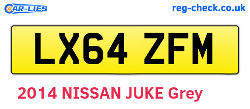 LX64ZFM are the vehicle registration plates.
