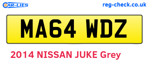 MA64WDZ are the vehicle registration plates.