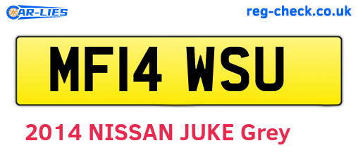 MF14WSU are the vehicle registration plates.