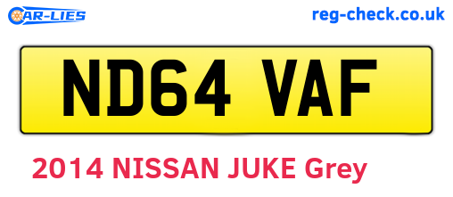 ND64VAF are the vehicle registration plates.