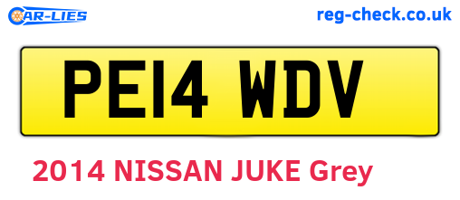 PE14WDV are the vehicle registration plates.