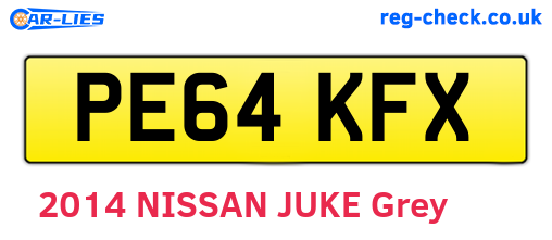 PE64KFX are the vehicle registration plates.