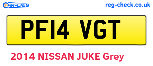 PF14VGT are the vehicle registration plates.