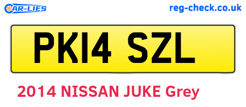 PK14SZL are the vehicle registration plates.