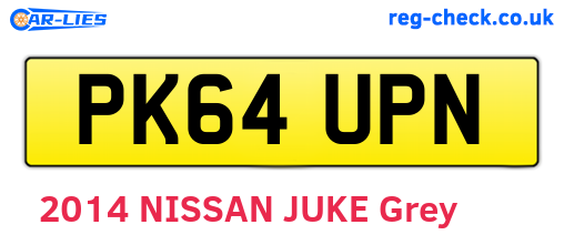 PK64UPN are the vehicle registration plates.