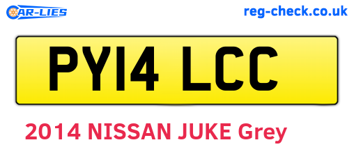 PY14LCC are the vehicle registration plates.