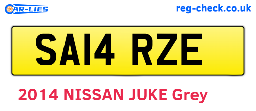 SA14RZE are the vehicle registration plates.