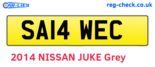 SA14WEC are the vehicle registration plates.