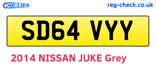 SD64VYY are the vehicle registration plates.