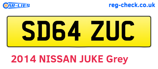 SD64ZUC are the vehicle registration plates.