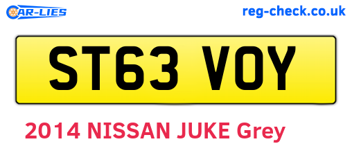 ST63VOY are the vehicle registration plates.